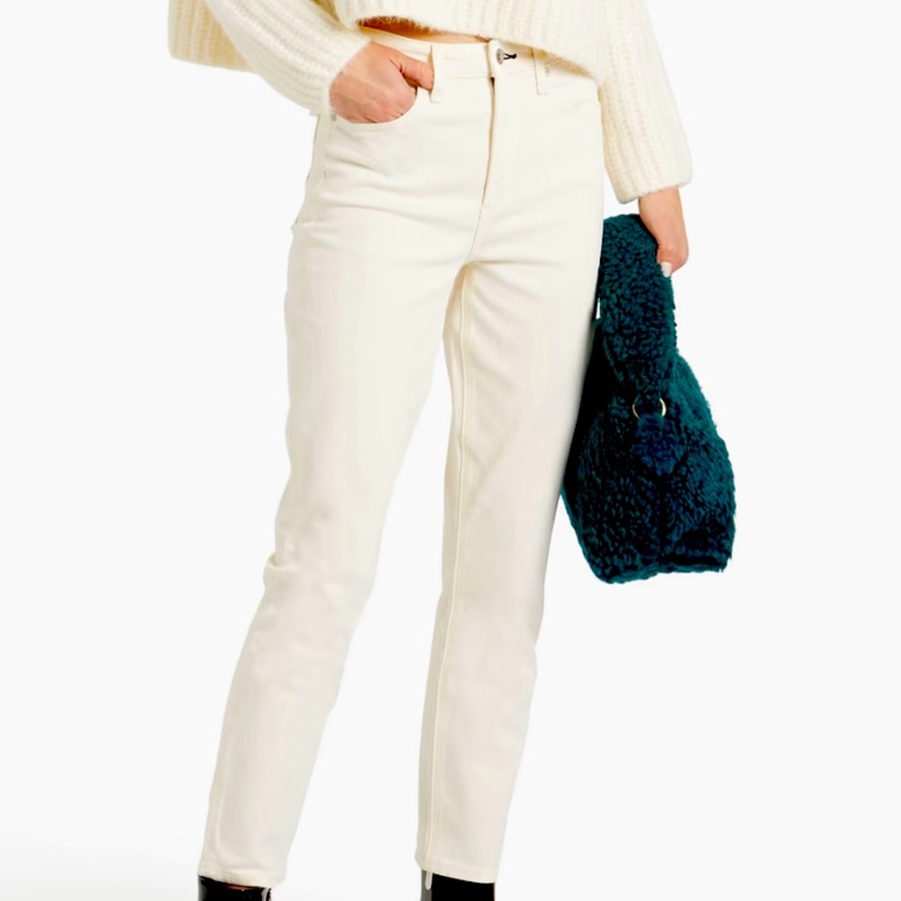 Rag & Bone 25 high rise ankle jeans ecru.